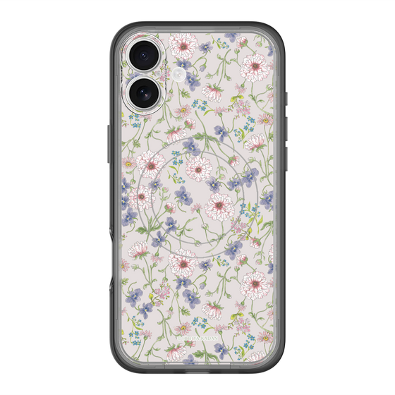スリムプロテクションプレミアムケース with MagSafe［ 日比谷花壇 - FloralSymphony - ベージュ ］