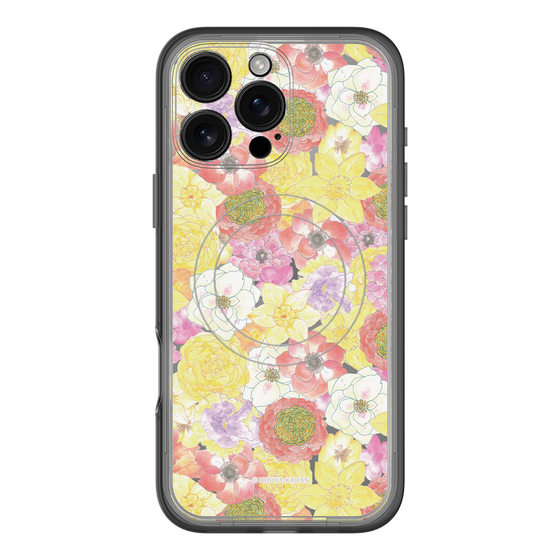 スリムプロテクションプレミアムケース with MagSafe［ 日比谷花壇 - HarmonyinBloom - イエロー ］