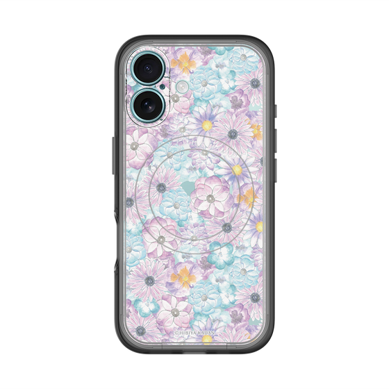 スリムプロテクションプレミアムケース with MagSafe［ 日比谷花壇 - HarmonyinBloom - パープル ］