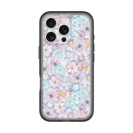 スリムプロテクションプレミアムケース with MagSafe［ 日比谷花壇 - HarmonyinBloom - パープル ］