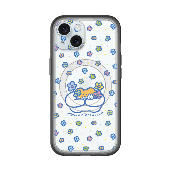 スリムプロテクションプレミアムケース with MagSafe［ もくもくちゃん - フラワー ］