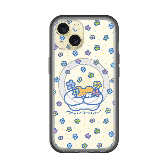 スリムプロテクションプレミアムケース with MagSafe［ もくもくちゃん - フラワー ］
