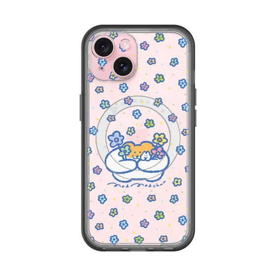 スリムプロテクションプレミアムケース with MagSafe［ もくもくちゃん - フラワー ］