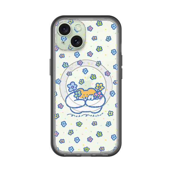 スリムプロテクションプレミアムケース with MagSafe［ もくもくちゃん - フラワー ］
