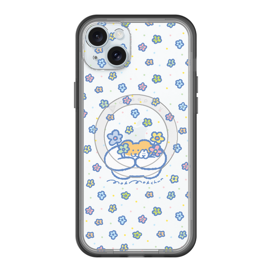 スリムプロテクションプレミアムケース with MagSafe［ もくもくちゃん - フラワー ］
