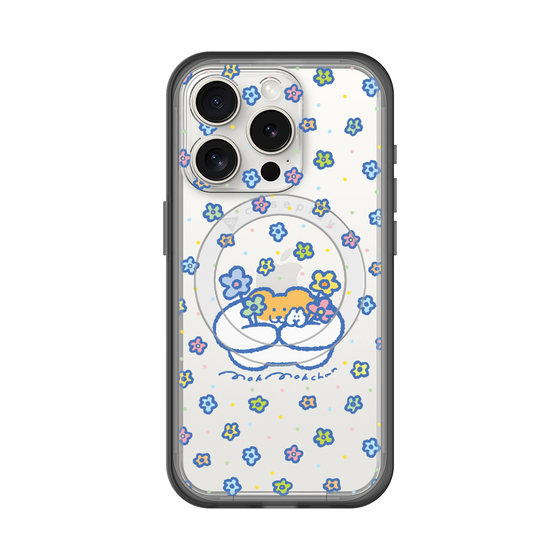 スリムプロテクションプレミアムケース with MagSafe［ もくもくちゃん - フラワー ］