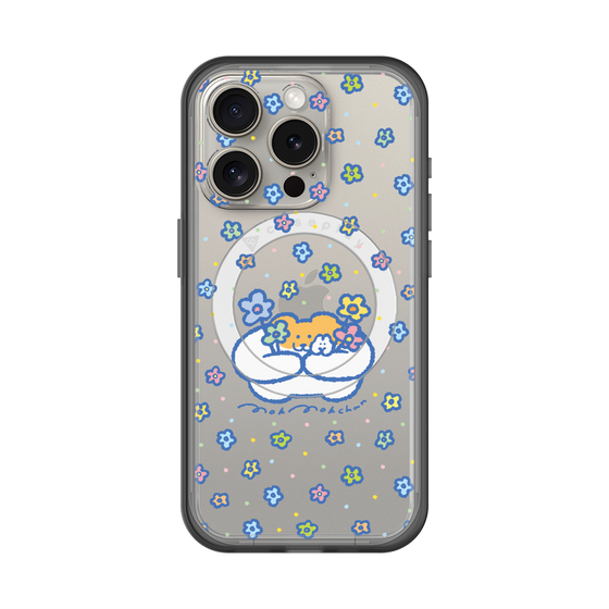 スリムプロテクションプレミアムケース with MagSafe［ もくもくちゃん - フラワー ］