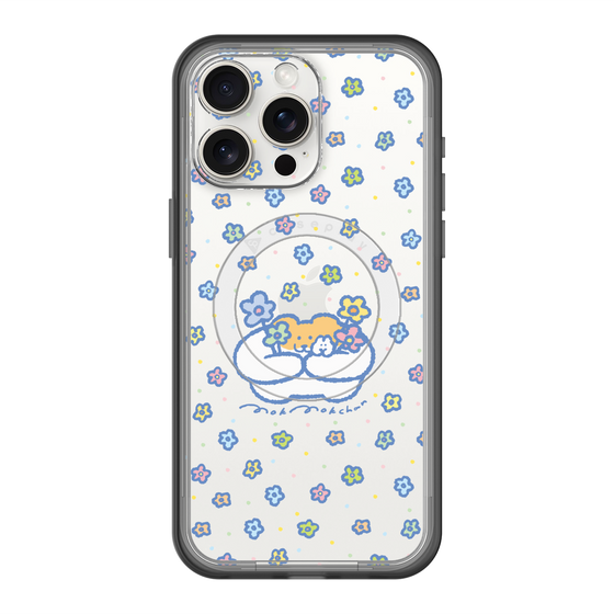 スリムプロテクションプレミアムケース with MagSafe［ もくもくちゃん - フラワー ］