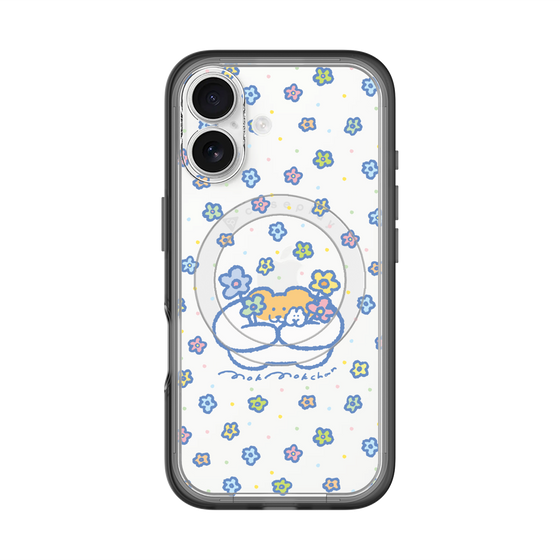 スリムプロテクションプレミアムケース with MagSafe［ もくもくちゃん - フラワー ］