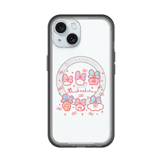 スリムプロテクションプレミアムケース with MagSafe［ もくもくちゃん - リボン ］