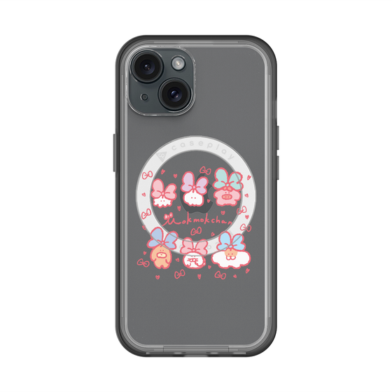 スリムプロテクションプレミアムケース with MagSafe［ もくもくちゃん - リボン ］