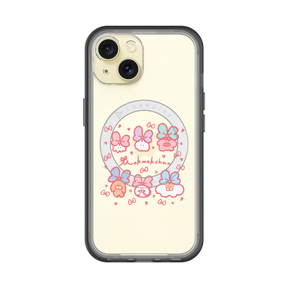 スリムプロテクションプレミアムケース with MagSafe［ もくもくちゃん - リボン ］