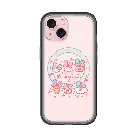 スリムプロテクションプレミアムケース with MagSafe［ もくもくちゃん - リボン ］