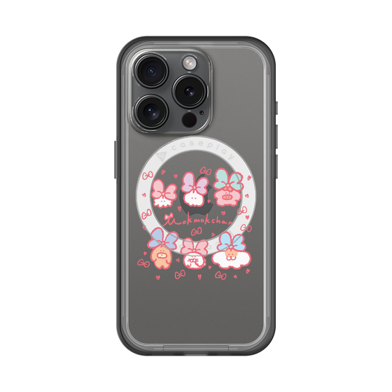 スリムプロテクションプレミアムケース with MagSafe［ もくもくちゃん - リボン ］