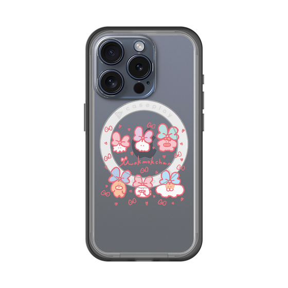 スリムプロテクションプレミアムケース with MagSafe［ もくもくちゃん - リボン ］