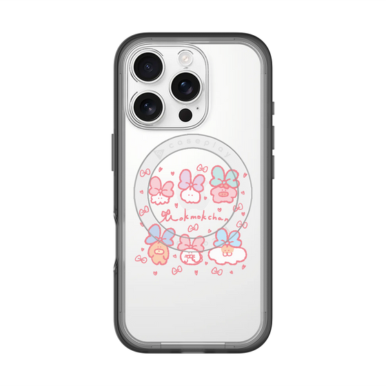 スリムプロテクションプレミアムケース with MagSafe［ もくもくちゃん - リボン ］