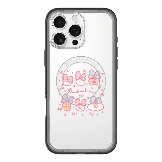 スリムプロテクションプレミアムケース with MagSafe［ もくもくちゃん - リボン ］