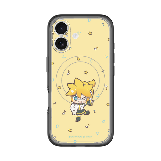 スリムプロテクションプレミアムケース with MagSafe［ しろたん×初音ミク - 鏡音レン - しろたんと一緒 ］