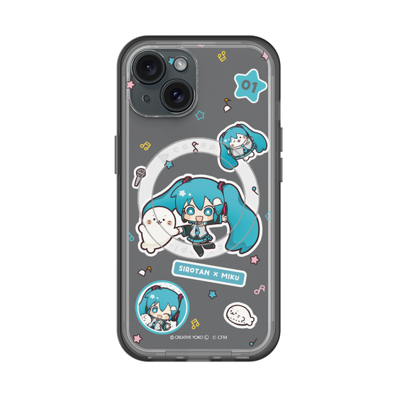 スリムプロテクションプレミアムケース with MagSafe［ しろたん×初音ミク - ステッカー ］