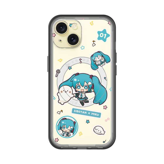 スリムプロテクションプレミアムケース with MagSafe［ しろたん×初音ミク - ステッカー ］