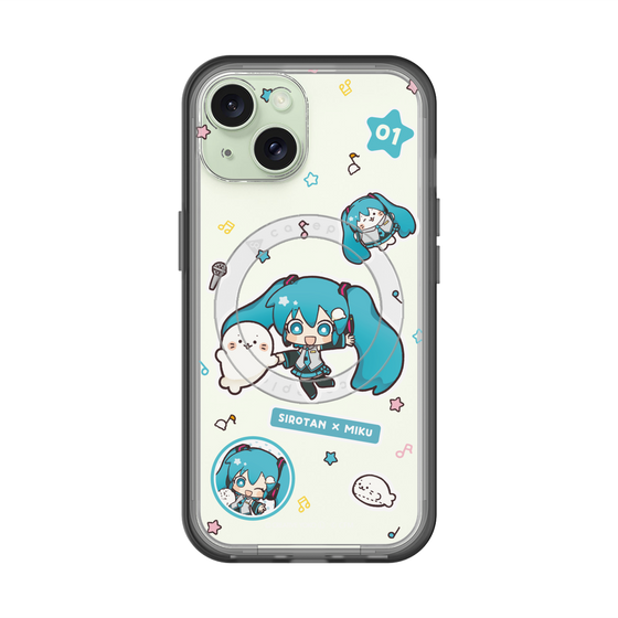 スリムプロテクションプレミアムケース with MagSafe［ しろたん×初音ミク - ステッカー ］