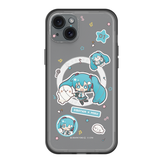 スリムプロテクションプレミアムケース with MagSafe［ しろたん×初音ミク - ステッカー ］