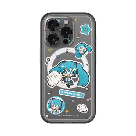 スリムプロテクションプレミアムケース with MagSafe［ しろたん×初音ミク - ステッカー ］