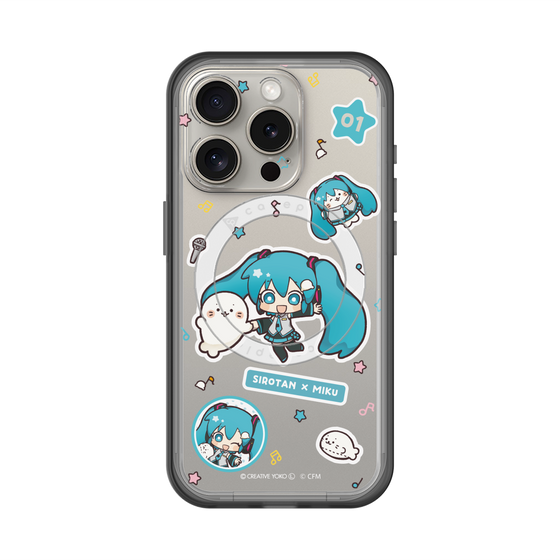 スリムプロテクションプレミアムケース with MagSafe［ しろたん×初音ミク - ステッカー ］