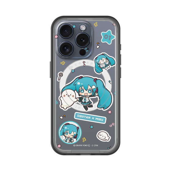 スリムプロテクションプレミアムケース with MagSafe［ しろたん×初音ミク - ステッカー ］