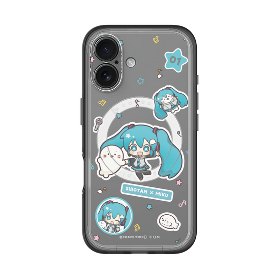 スリムプロテクションプレミアムケース with MagSafe［ しろたん×初音ミク - ステッカー ］