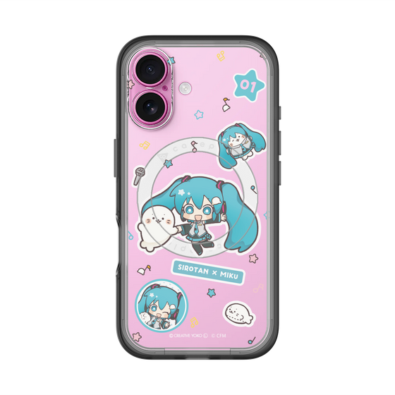 スリムプロテクションプレミアムケース with MagSafe［ しろたん×初音ミク - ステッカー ］