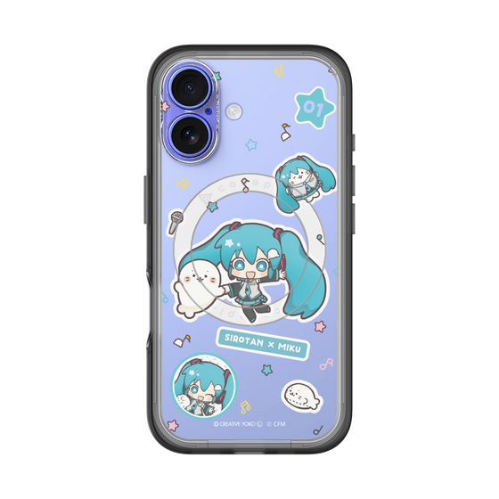 スリムプロテクションプレミアムケース with MagSafe［ しろたん×初音ミク - ステッカー ］