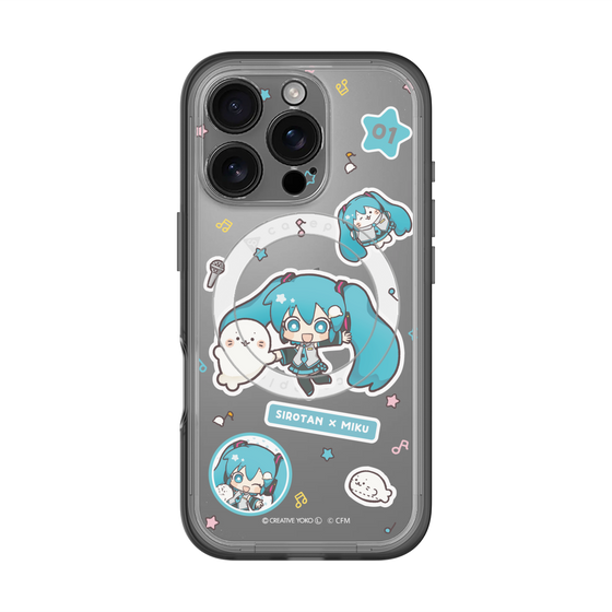 スリムプロテクションプレミアムケース with MagSafe［ しろたん×初音ミク - ステッカー ］