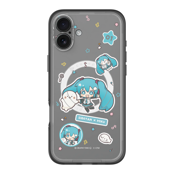 スリムプロテクションプレミアムケース with MagSafe［ しろたん×初音ミク - ステッカー ］
