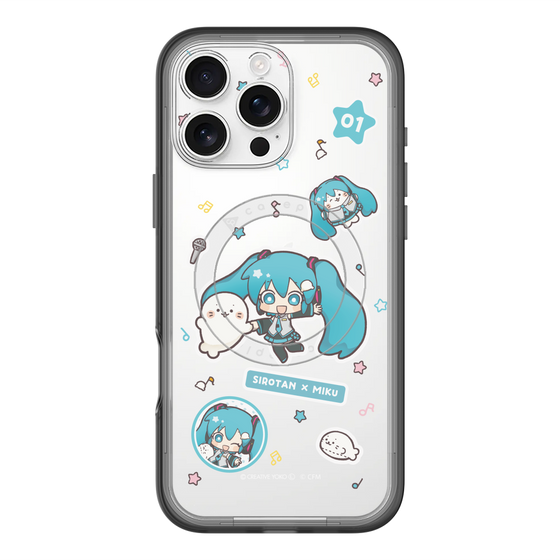 スリムプロテクションプレミアムケース with MagSafe［ しろたん×初音ミク - ステッカー ］