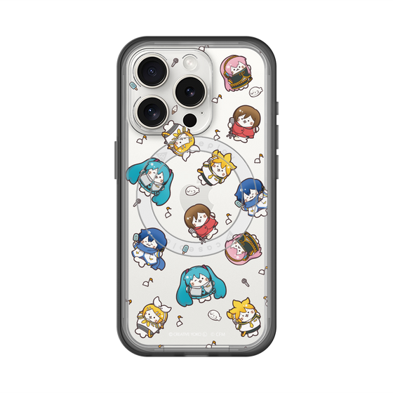スリムプロテクションプレミアムケース with MagSafe［ しろたん×初音ミク - 総柄 - クリア ］