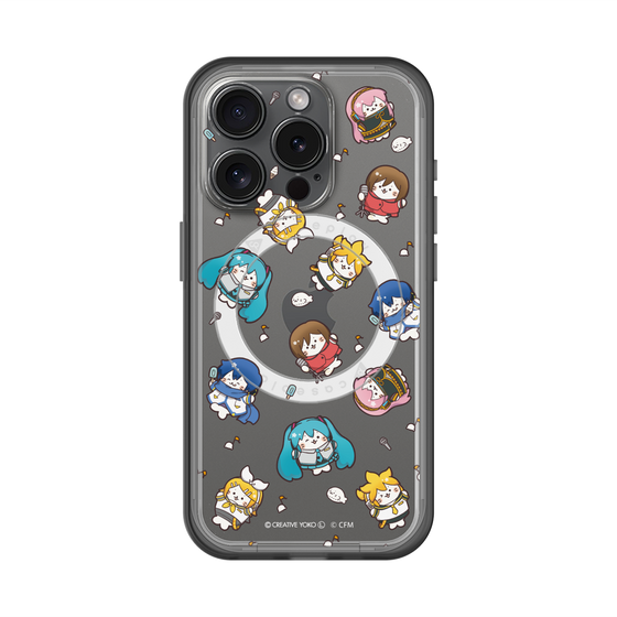 スリムプロテクションプレミアムケース with MagSafe［ しろたん×初音ミク - 総柄 - クリア ］