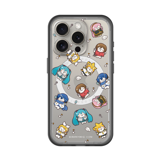 スリムプロテクションプレミアムケース with MagSafe［ しろたん×初音ミク - 総柄 - クリア ］