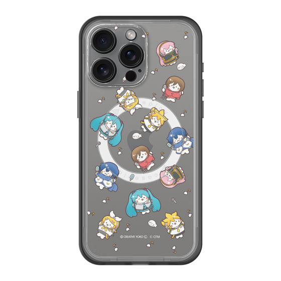 スリムプロテクションプレミアムケース with MagSafe［ しろたん×初音ミク - 総柄 - クリア ］