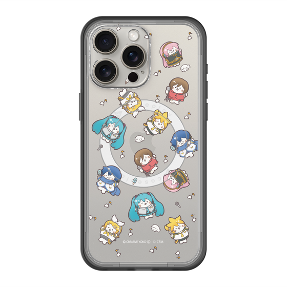 スリムプロテクションプレミアムケース with MagSafe［ しろたん×初音ミク - 総柄 - クリア ］