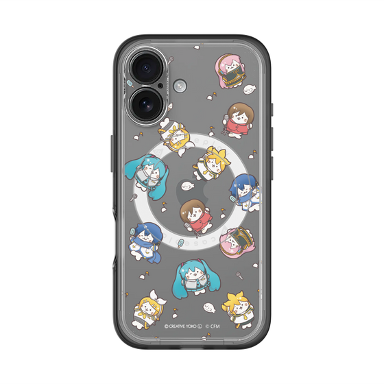 スリムプロテクションプレミアムケース with MagSafe［ しろたん×初音ミク - 総柄 - クリア ］