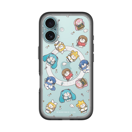 スリムプロテクションプレミアムケース with MagSafe［ しろたん×初音ミク - 総柄 - クリア ］