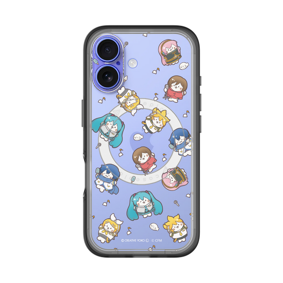 スリムプロテクションプレミアムケース with MagSafe［ しろたん×初音ミク - 総柄 - クリア ］