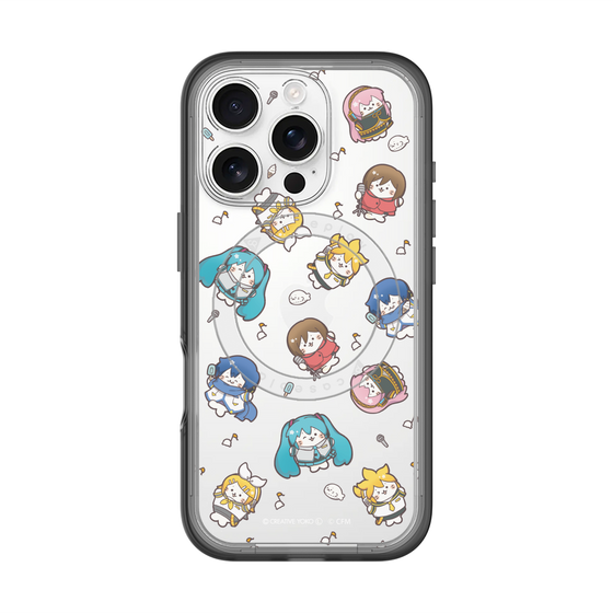 スリムプロテクションプレミアムケース with MagSafe［ しろたん×初音ミク - 総柄 - クリア ］