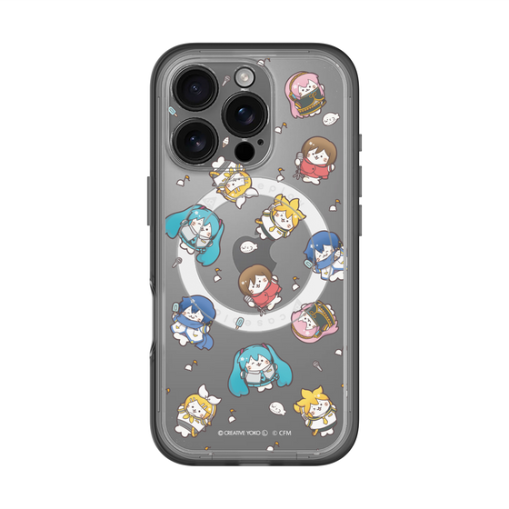 スリムプロテクションプレミアムケース with MagSafe［ しろたん×初音ミク - 総柄 - クリア ］