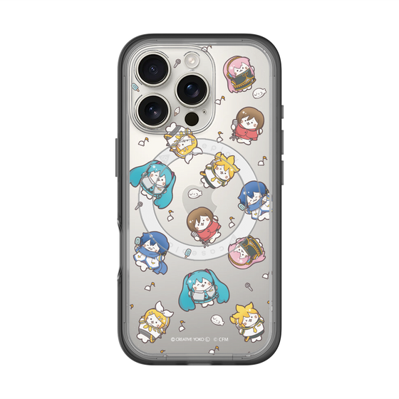 スリムプロテクションプレミアムケース with MagSafe［ しろたん×初音ミク - 総柄 - クリア ］