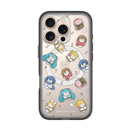 スリムプロテクションプレミアムケース with MagSafe［ しろたん×初音ミク - 総柄 - クリア ］