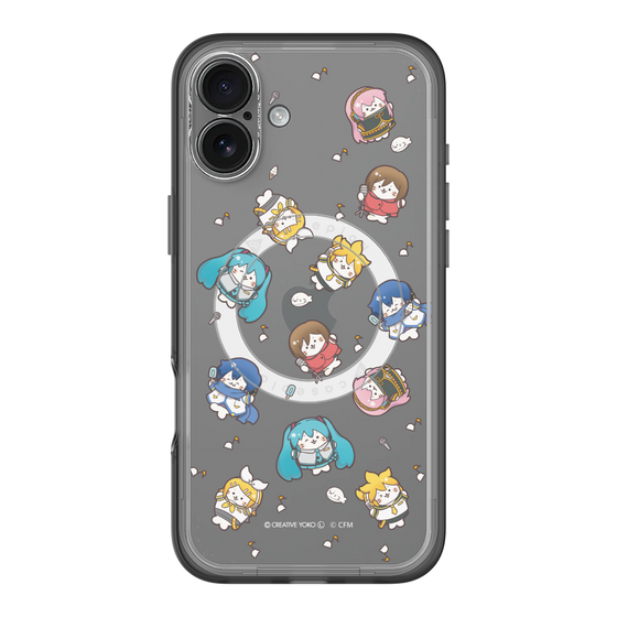 スリムプロテクションプレミアムケース with MagSafe［ しろたん×初音ミク - 総柄 - クリア ］