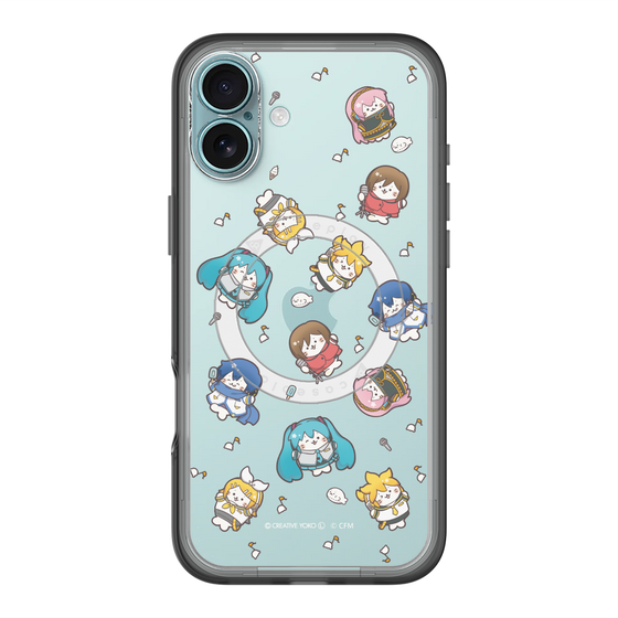スリムプロテクションプレミアムケース with MagSafe［ しろたん×初音ミク - 総柄 - クリア ］