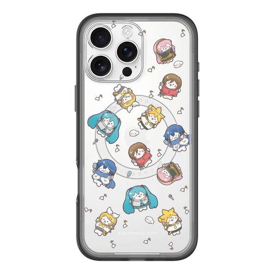 スリムプロテクションプレミアムケース with MagSafe［ しろたん×初音ミク - 総柄 - クリア ］